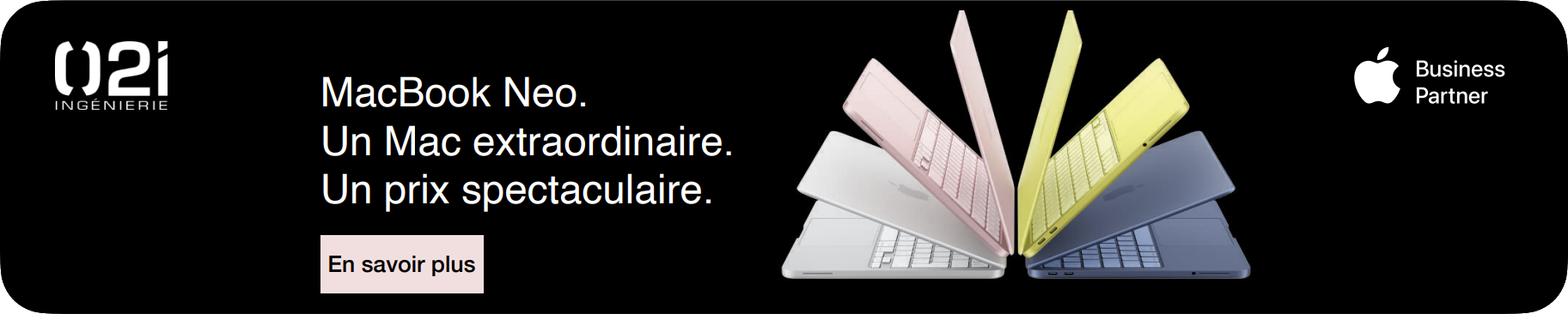 MacBook Neo. Un Mac extraordinaire. Un prix spectaculaire.